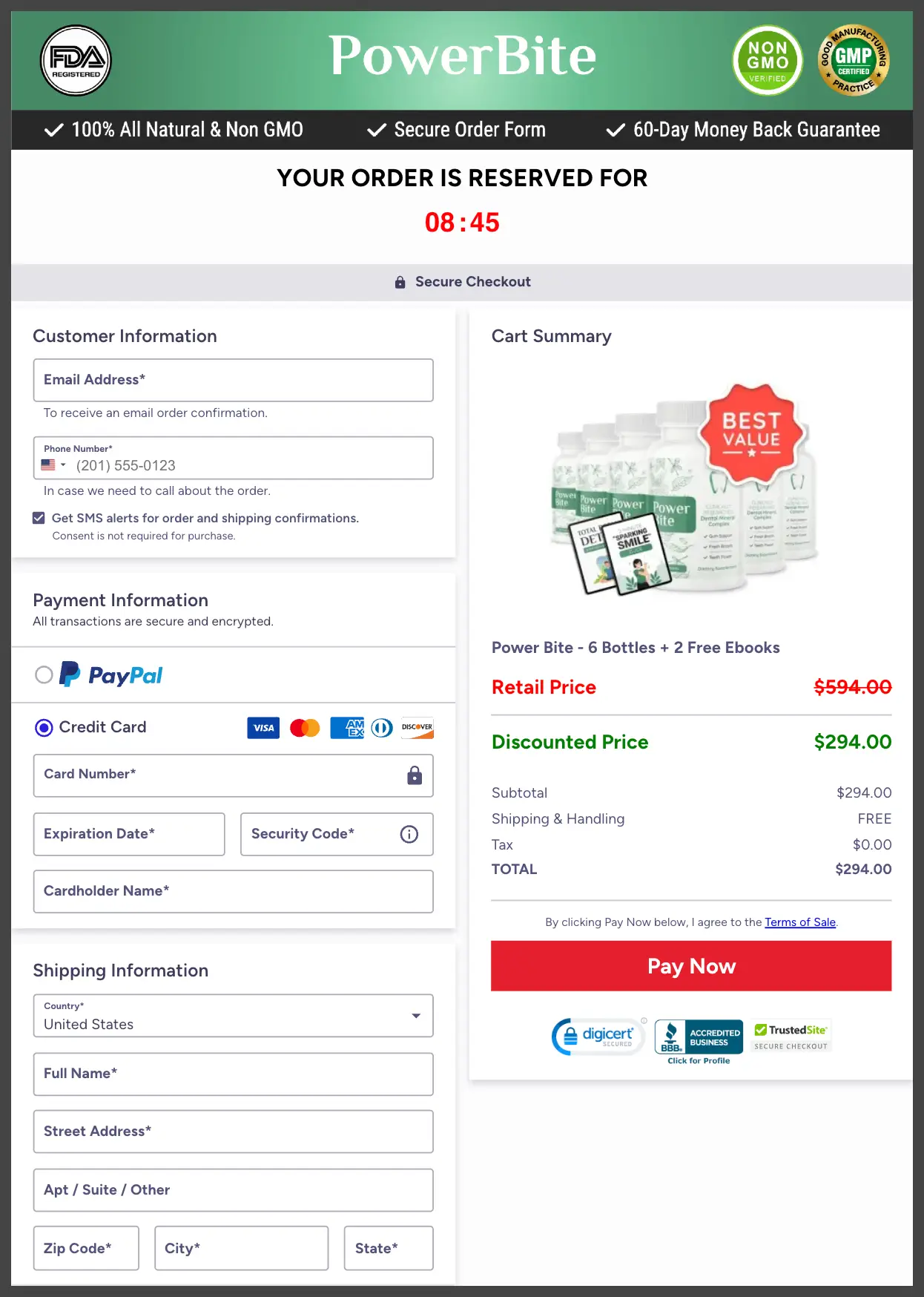 PowerBite Official Website Secure Order Page